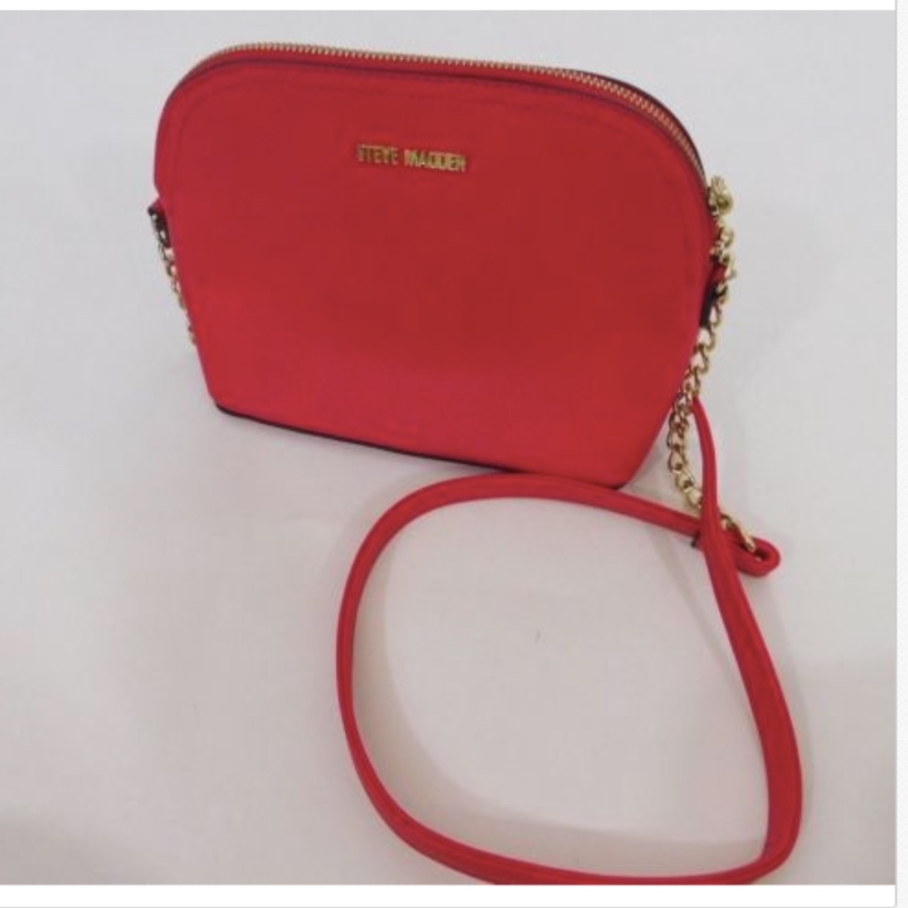 Steve Madden Bright Red Faux Leather Crossbody